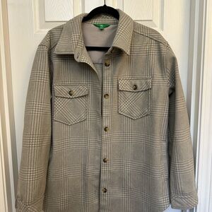 DIP Women’s Grey Plaid Shirt Jacket Gray Flannel Shacket Size Medium